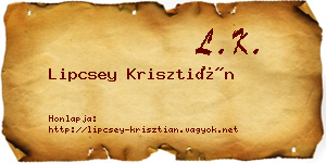 Lipcsey Krisztián névjegykártya